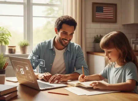 Homeschooling parent in the United States using AI tools to support lesson planning and learning at home