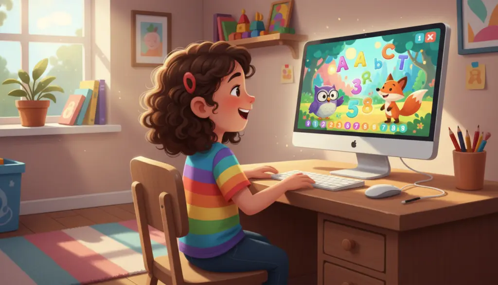 Complete Guide to Time4Learning Homeschool Curriculum: Features, Costs, and Reviews 1 Child learning with colorful computer interface.