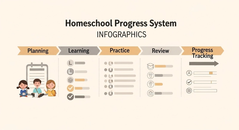 Step-by-step homeschool progress tracking system for parents using AI tools