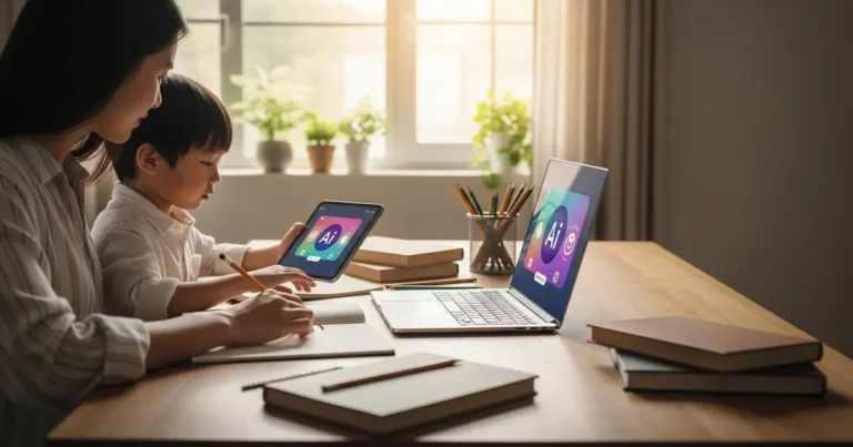 Free AI Educational Tools for Homeschooling: Are They Really Worth It? Free AI educational tools for homeschooling helping a parent and child study together at home
