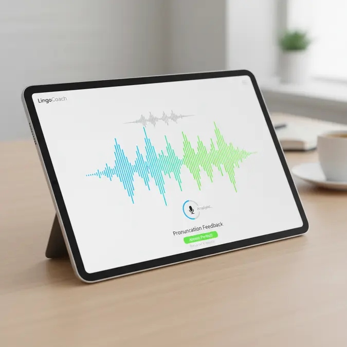 Teaching ESL at Home: How AI Supports Language Learning 2 A student using a mobile app showing the phrase teaching ESL at home: how AI tracks voice.