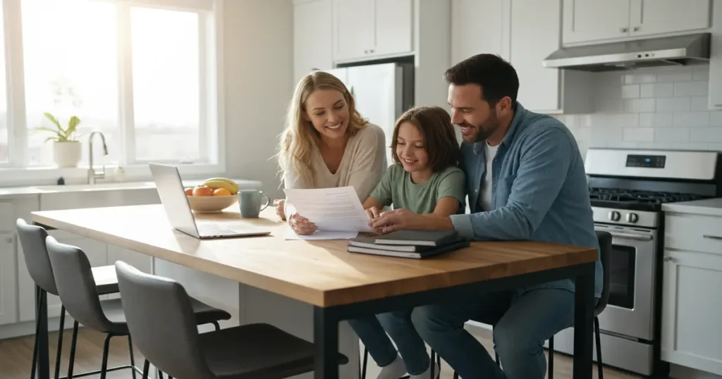 Stop Using AI Homework Helpers for Kids Until You Read This 4 A family sitting at a table setting safety rules for the best AI for kids homework